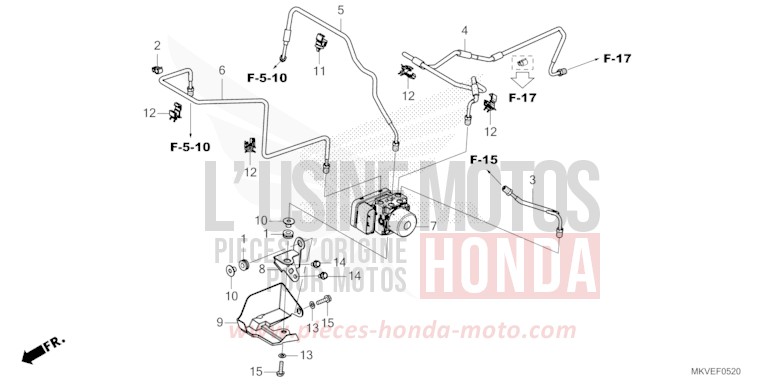 ABS MODULATOR/BRAKE PIPE for Forza 750 IRIDIUM GRAY METALLIC (NHC65) from 2025